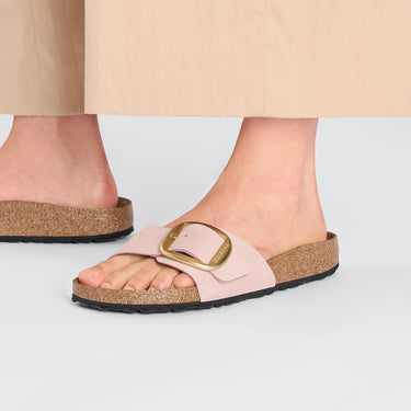 Unisex Madrid Big Buckle Natural Leather Patent Soft Pink Medium/Narrow