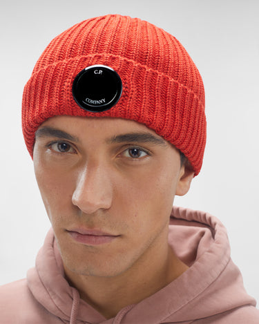 Extra Fine Merino Wool Lens Beanie Pompeian Red