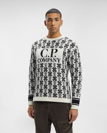 Wool Jacquard Logo Knit Var.01 - White