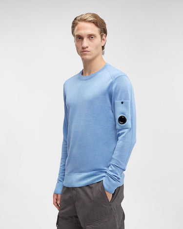 Merino Wool Plain Jumper Riviera Blue