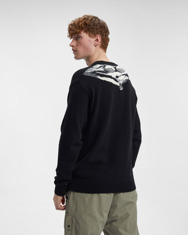 Lambswool Jacquard Goggle Knit Black