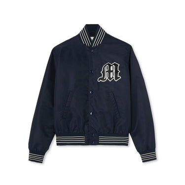Bomber jacket with gothic "M" maxi patch Blu Navy