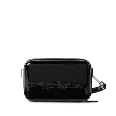 Faux fur pouch with embossed MSGM logo Black