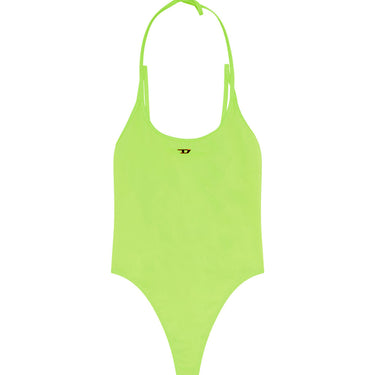 BFSW-MINDY Neon halterneck swimsuit with D logo YELLOW