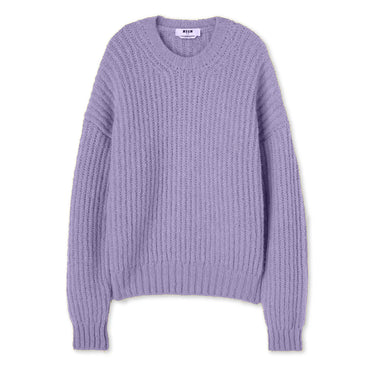 Blended wool crewneck sweater "Warm Winter" Lilac