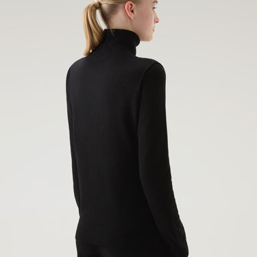 Turtleneck Sweater in Wool Blend Black