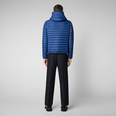 Men's Donald Hooded Puffer Jacket In Eclipse Blue