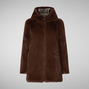 Women's BRIDGET Reversible Faux Fur Jacket TEDDY BROWN