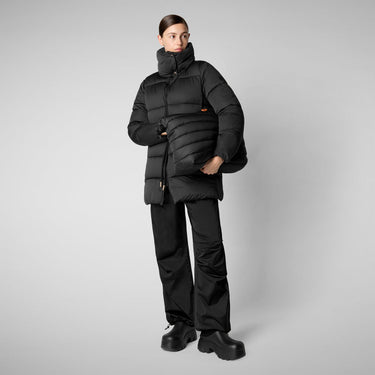 Woman's animal free puffer jacket Petunia in black
