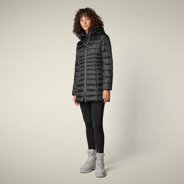 Women's Hooded Animal free Puffer Coat Reese in Black