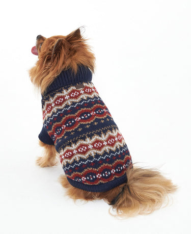 Barbour Case Fair Isle Dog Jumper Cranberry