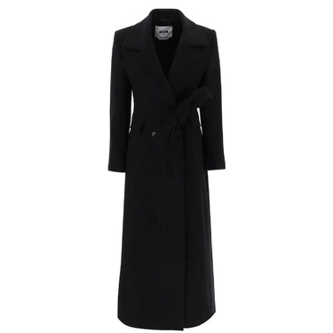 Double-breasted coat in wool blend Black