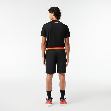 Men's Stretch Tennis Shorts Black / orange