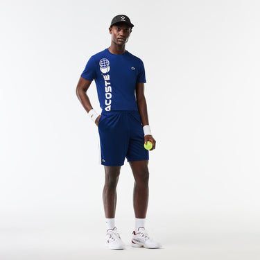 Men's Lacoste Tennis x Daniil Medvedev Regular Fit Shorts  Navy Blue / White