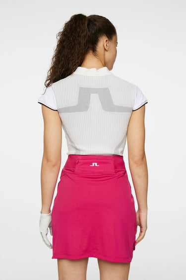 J.LINDEBERG ANA HYBRID KNIT POLO SHIRT WHITE