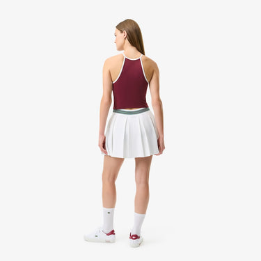 Women's Piqué Tennis Skirt with Built-In Shorts White / Green