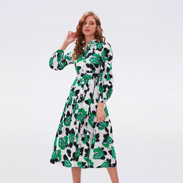 Lux Cotton Dress in Huge Camo Floral Ivory