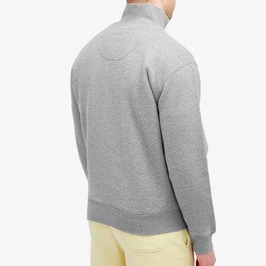 Men's Bold Fox Head Patch Comfort Half Zip Sweatshirt Grey Melange