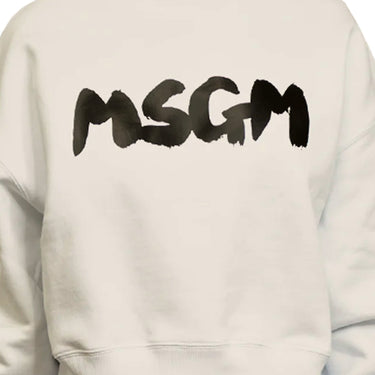 Msgm Brush Print Sweatshirt Off White