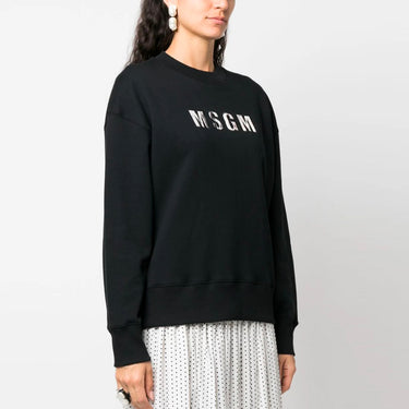 Women's Msgm Lynx Printed Sweatshirt Black