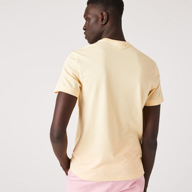 Men's Crocodile Print Crew Neck Stretch Organic Cotton T-Shirt  Yellow