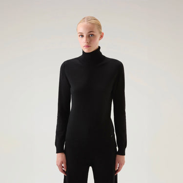Turtleneck Sweater in Wool Blend Black