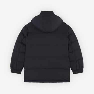 Hooded Puffer In Nylon With Tonal Fox Head Patch Black