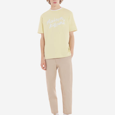 Maison Kitsune Handwriting Comfort Tee Shirt Chalk Yellow