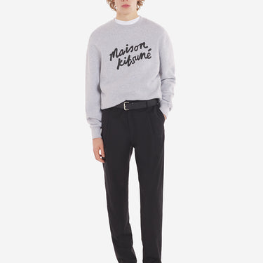 Maison Kitsune Handwriting Comfort Sweatshirt Light Grey Melange
