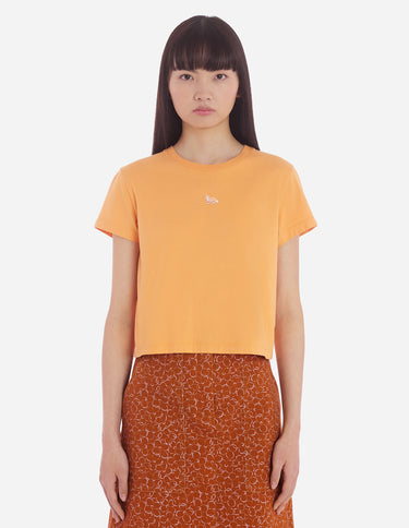 Women's Baby Fox Patch Baby Tee-shirt Sunset Orange