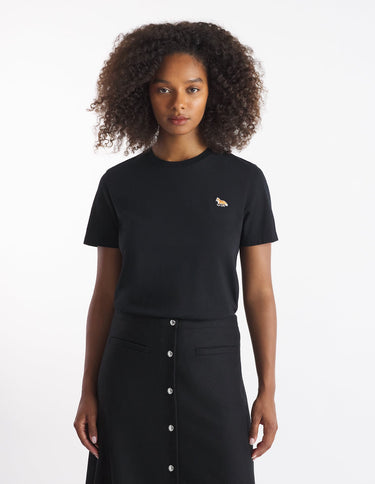 Women's Baby Fox Patch Regular Tee Shirt Black
