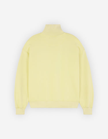 Women's Baby Fox Patch Half Zip Sweatshirt Chalk Yellow