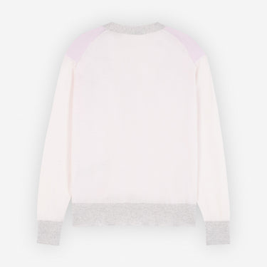 Baby Fox Patch Color Block Cardigan Pale Pink