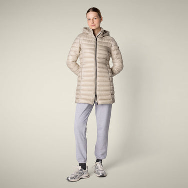 Women's MIRI Hooded Coat in Rainy Beige