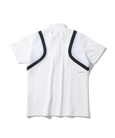 Women's Half-zip Short Sleeved Mock Neck T-shirt White