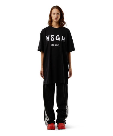 Short sleeve cotton dress BLACK