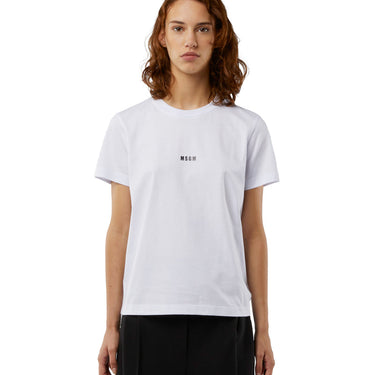 Cotton T-shirt With Micro Logo White