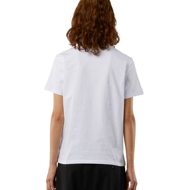 Cotton T-shirt In Solid Colour With Logo White