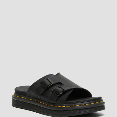 Dax Men's Leather Slide Sandals Black
