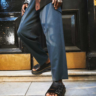 Men's Tate Leather Slide Sandals Black