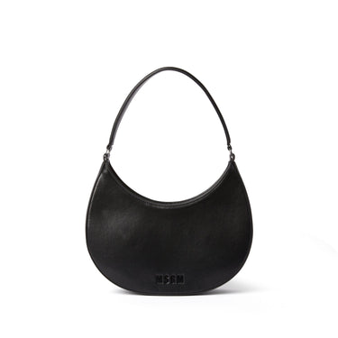 Opaque faux leather small "Hobo" shoulder bag Black