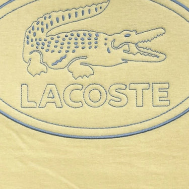 Men's Crew Neck Embroidered Logo Cotton T-shirt Yellow