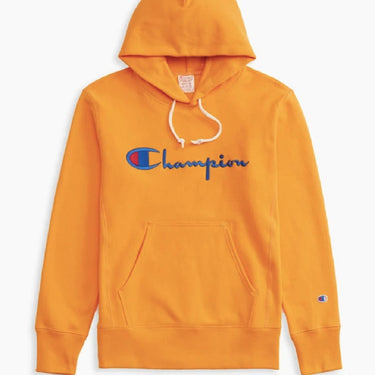 Champion Europe Script Logo Reverse Weave Hoodie Spicy Orange