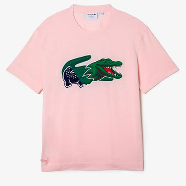 Men's Relaxed Fit Oversized Crocodile T-Shirt Pink