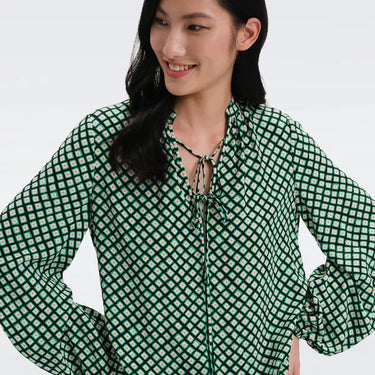 Ginny Top in Tiny Painted Cube Indian Green