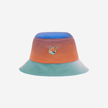 Vibrant Fox Head Bucket Hat Gradient Print