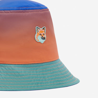Vibrant Fox Head Bucket Hat Gradient Print
