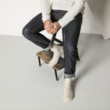 Cotton Slub Men  Beige/White