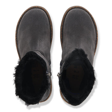 Women's Uppsala Zip Shearling Suede Leather Charcoal