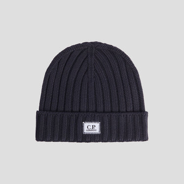 Extra Fine Merino Wool Logo Beanie Total Eclipse
